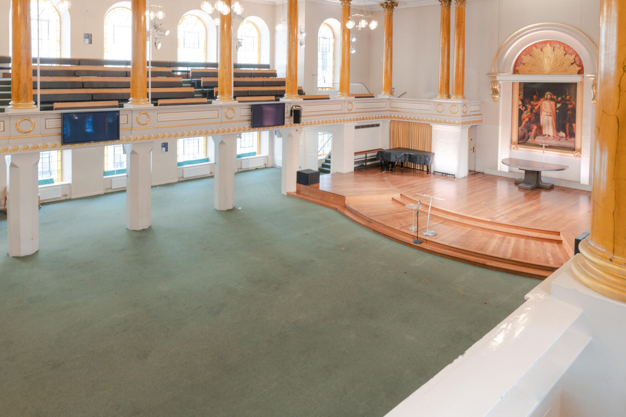 The church hall at All Souls Langham Place, set up as an empty room.