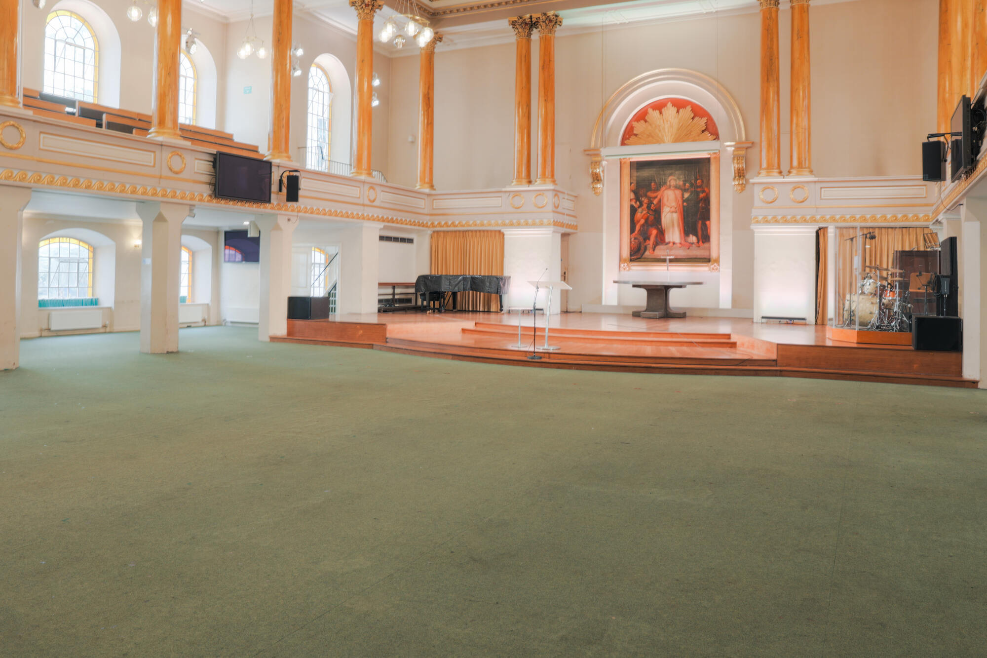 The church hall at All Souls Langham Place, set up as an empty room.