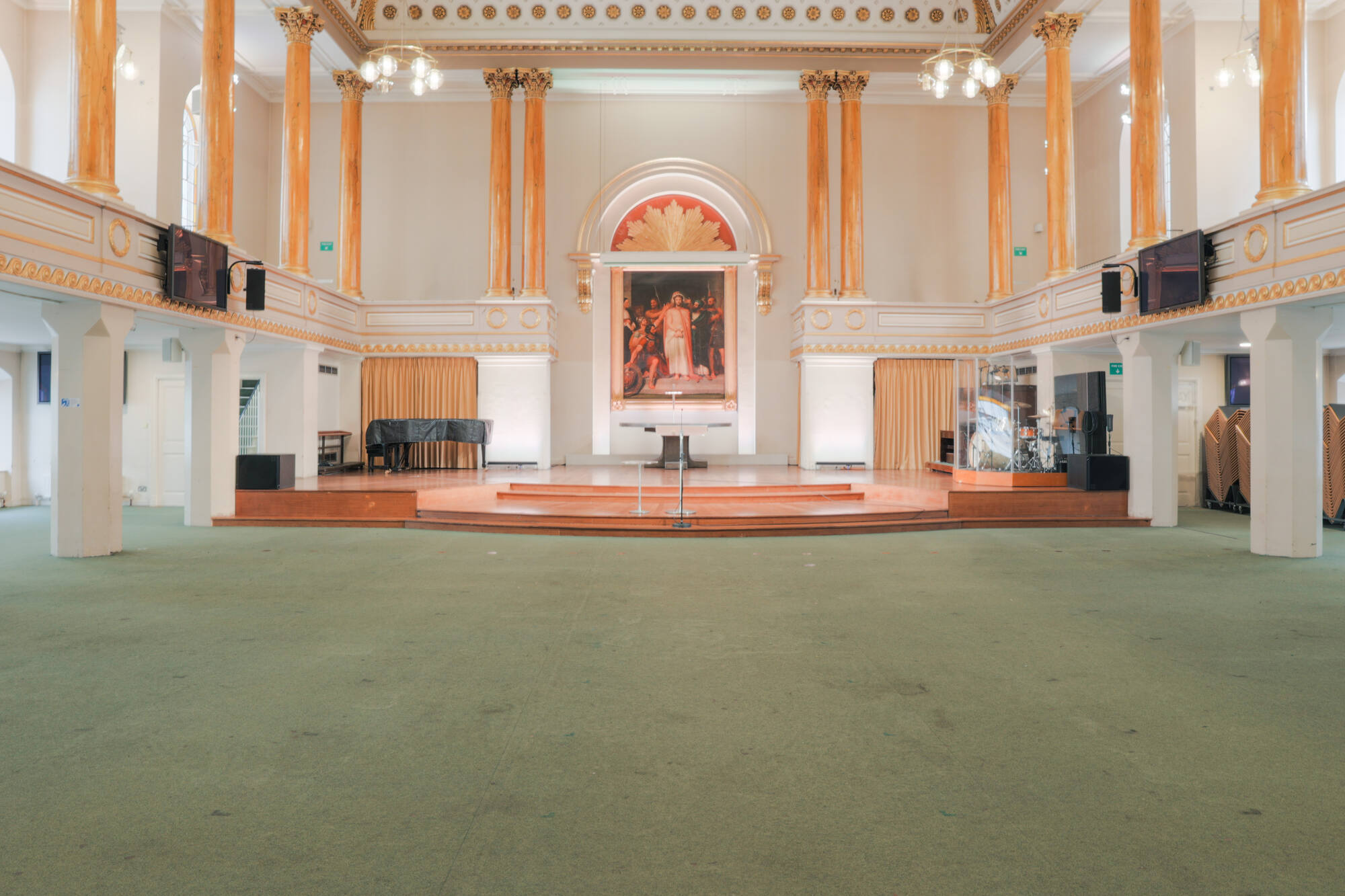 The church hall at All Souls Langham Place, set up as an empty room.